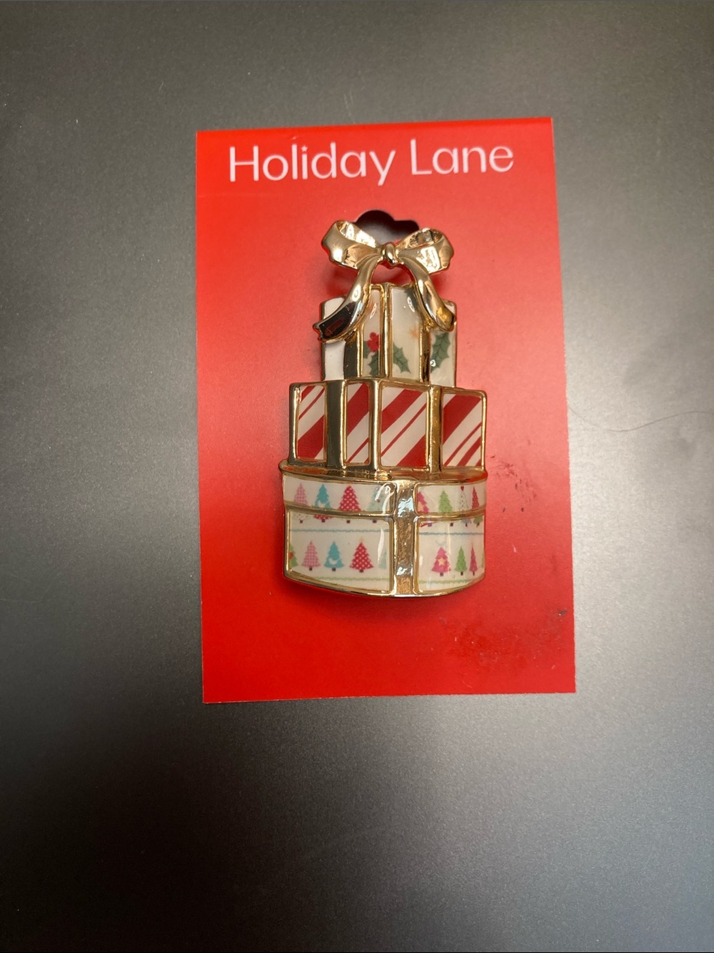 Stacked Christmas Gifts Pin